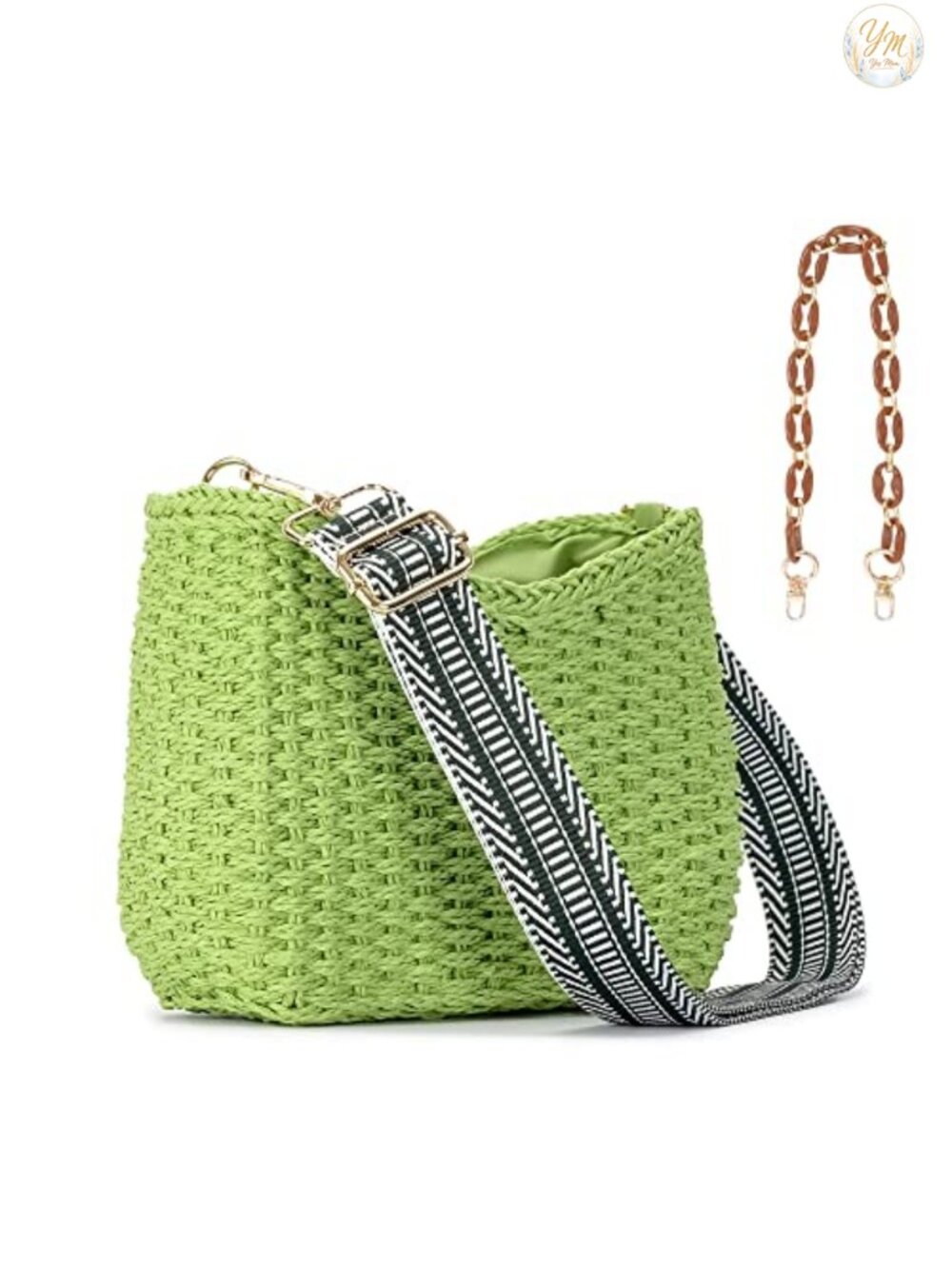 Small Straw Woven Crossbody Bag Shoulder Purse for Women